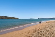 Patrolled beach at front